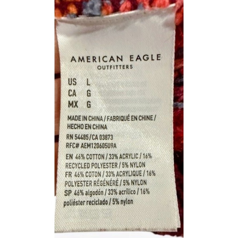 American Eagle Fair Isle Sweater Women Large Red Nordic Après Ski Heritage Knit - Picture 10 of 13